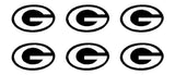 Small Green Bay Packers Vinyl Decals Phone Helmet Stickers Set of 6