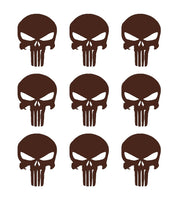 Set Of 9 Punisher Skull Vinyl Decals Stickers - For Phone, Helmet, Laptop, Gun Case