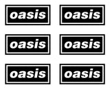 Small set of 6 Oasis band Logo Vinyl Decal Laptop Car Window Speaker Sticker