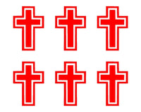 Small Christian Cross set of 6 Vinyl Decals Phone Cross Stickers Sheet