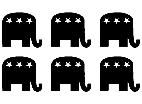 Small Republican GOP Elephant Phone laptop Vinyl Decal Sticker set of 6