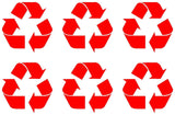 small set of 6 Recycle Logo Vinyl Decal Laptop Green Car Window phone Sticker