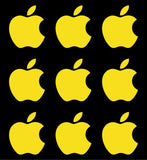 Small Apple logo Vinyl Decals Phone Laptop Small Stickers Apple Set of 9