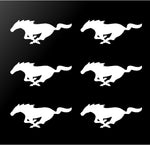 6 Ford Mustang Vinyl Decals GT Horse Pony Logo Small 2" Stickers
