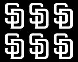 San Diego Padres MLB Baseball Vinyl Decals cup phone small Stickers Set of 6