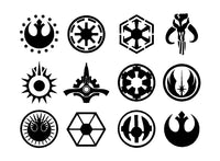Star Wars Jedi Symbols Set Vinyl Decals Stickers
