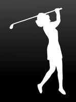 Lady Golfer Vinyl Decal Woman Golf Player Car Window Laptop Sticker