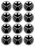 SHIELD Marvel's Agents of S.H.I.E.L.D. Set of 12 Vinyl Decals Stickers 1.5"