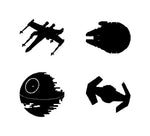 STAR WARS SHIPS Set Vinyl Decals laptop Stickers sheet of 4 3" ships