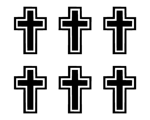 Small Christian Cross set of 6 Vinyl Decals Phone Cross Stickers