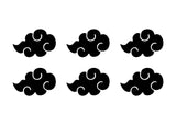Small Naruto Akatsuki Members Cloud Symbol Phone vinyl decal set  of 6 stickers