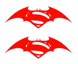 Batman vs Superman Symbol Vinyl Decals Car Window Laptop Stickers Set of 2