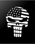 The Punisher Skull Distressed American Flag Vinyl Decal Sticker