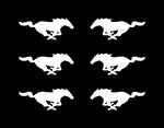 6 Ford Mustang Left & Right Vinyl Decals GT Horse Pony Logo Small 2" Stickers