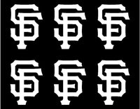 Small San Francisco Giants Vinyl Decals Phone Laptop Stickers Set of 6