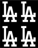 Los Angeles LA Dodger Logo Vinyl Decal Laptop Car Window set of 4 small Stickers
