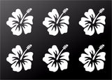 Hawaiian Hibiscus Flower Vinyl Decals Phone Laptop Small Stickers Set of 6
