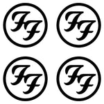 4 Small Foo Fighters band Logo Vinyl Decal Laptop FF Car Window Speaker Sticker