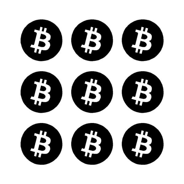 Bitcoin Cryptocurrency Symbol Vinyl Decals Phone Laptop Small Stickers Set of 9