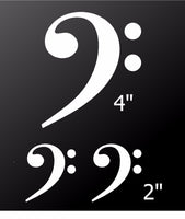 Bass Clef Symbol Vinyl Decals Laptop Phone Case Guitar Car Window Stickers Set