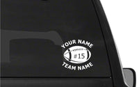 Football Team Player Personalized Car Window Custom Vinyl Decal Sticker