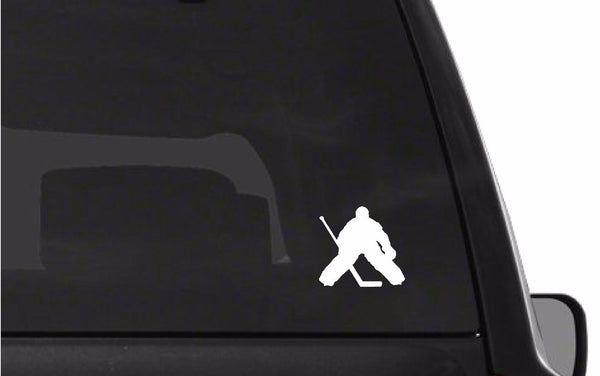 Hockey Player Goalie Silhouette Vinyl Decal Car Window Laptop