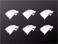 Game of Thrones Stark House Sigil Small Vinyl Decals GOT Stickers Set of 6