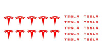 Small Tesla Logo Vinyl Decals Stickers Set