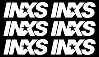 set of 6 small INXS band Logo Vinyl Decal Laptop phone Speaker Sticker