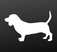 Basset Hound Vinyl Decal Car Window Laptop Hush Puppy Dog Silhouette Sticker