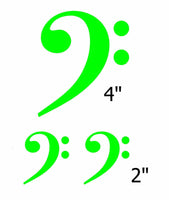 Bass Clef Symbol Vinyl Decals Laptop Phone Case Guitar Car Window Stickers Set