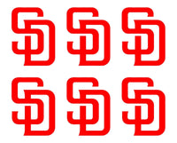 San Diego Padres MLB Baseball Vinyl Decals cup phone small Stickers Set of 6