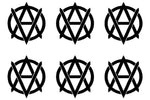 Small Anarchy Vegan Anarchist Vinyl Decal set of 6 Stickers