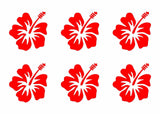 Hawaiian Hibiscus Flower Vinyl Decals Phone Laptop Small Stickers Set of 6