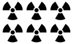 Small set of 6 radioactive Symbol Vinyl Decal Laptop Car Window Speaker Sticker