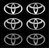 Small Toyota logo 6 Small Vinyl Decals Car 2" 3" Toyota symbol Stickers