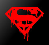 Dripping Melting Bloody Superman Symbol Vinyl Decal Car Window Superhero Sticker