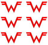 Set of 6 small Weezer band Logo Vinyl Decal Laptop Car Window Speaker Sticker