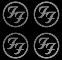 4 Small Foo Fighters band Logo Vinyl Decal Laptop FF Car Window Speaker Sticker
