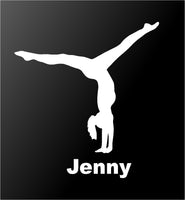 Gymnastics Vinyl Decal Personalized Girl Gymnast Car Window Sticker