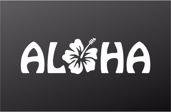 Aloha Hibiscus Hawaii Surf Vinyl Decal Car Window Laptop Sticker