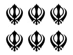 small SIKH Symbol Sticker Sikhism Religion Vinyl Decal Singh Kaur God set of 6