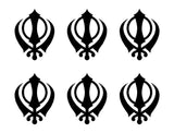 small SIKH Symbol Sticker Sikhism Religion Vinyl Decal Singh Kaur God set of 6