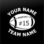 Football Team Player Personalized Car Window Custom Vinyl Decal Sticker