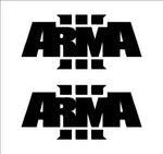 Arma III Logo Decals Arma 3 Vinyl Decals Car Window Laptop Stickers Set of 2