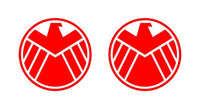 Agents of Shield Marvel Vinyl Decals Car Window Laptop Stickers Set of 2