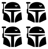 Small Boba Fett set of 4 Logo Vinyl Decal Laptop Car Star Wars Sticker