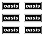 Small set of 6 Oasis band Logo Vinyl Decal Laptop Car Window Speaker Sticker