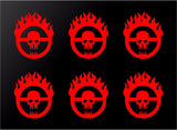 6 Mad Max Fury Road Skull Logo Vinyl Decals Phone Dashboard Laptop 1" Stickers