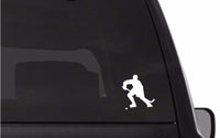 Hockey Player Silhouette Vinyl Decal Car Window Laptop Sticker